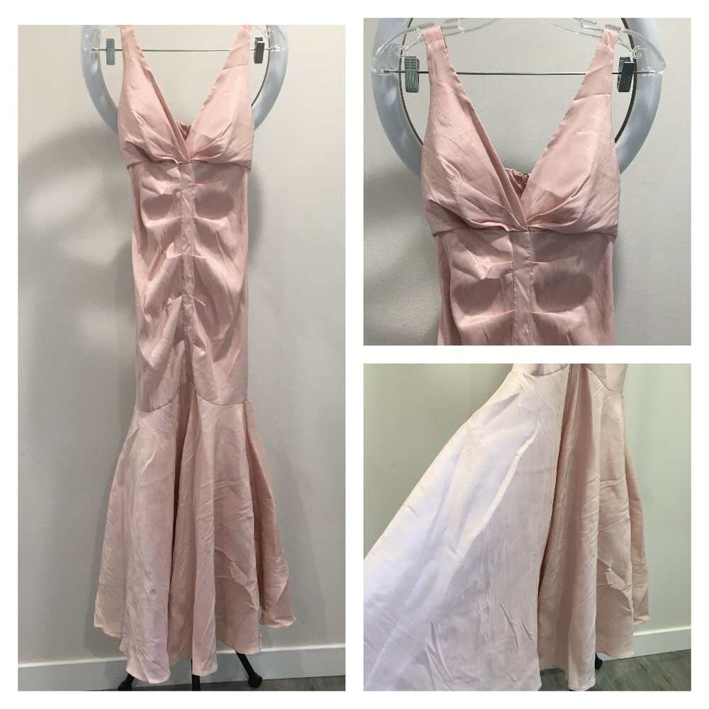 WINDSOR Pale Pink Padded Bra Ruching Stretch Prom Wedding Mermaid Gown Dress